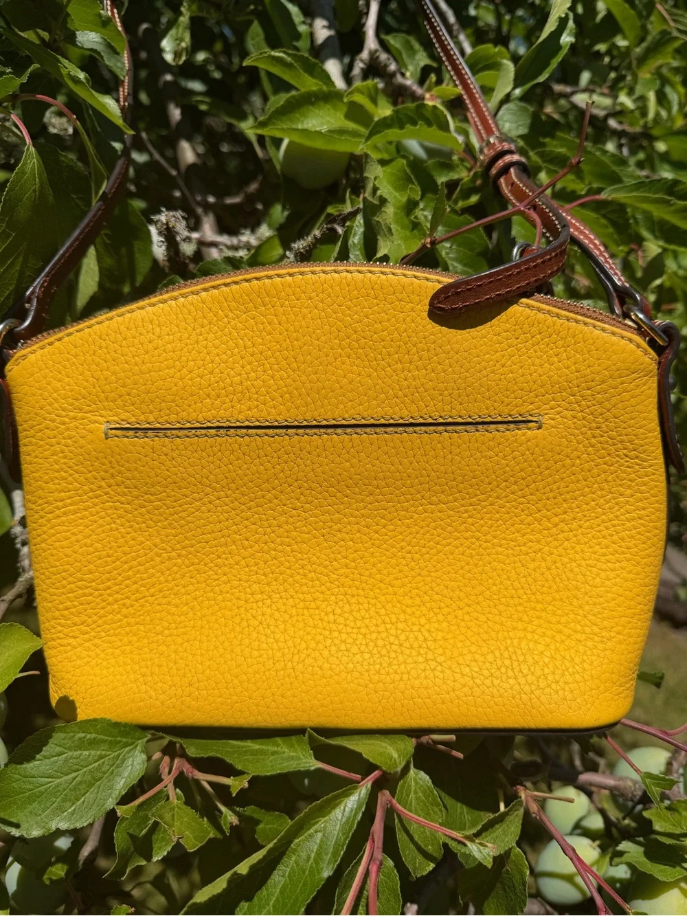 Dooney & Bourke Bright Yellow Pebble Leather Crossbody